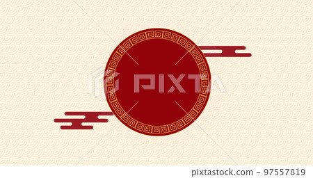 Image of chinese new year pattern on cream background 97557819