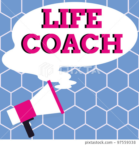Text caption presenting Life Coach. Word for A person who advices clients how to solve their problems or goals Text caption presenting Life Coach. Word for A person who advices clients how to solve their problems or goals 97559338