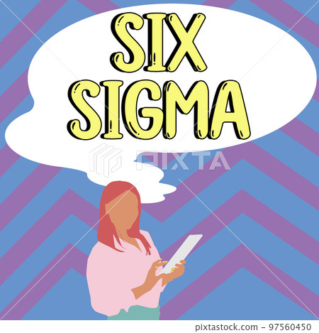 Sign displaying Six Sigma. Concept meaning management techniques to improve business processes 97560450