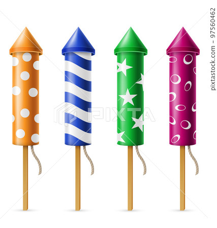 rocket salute for celebration holiday vector illustration 97560462