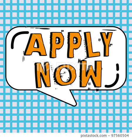 Conceptual caption Apply Now. Business concept An act of a person to acquire the job related to the profession Conceptual caption Apply Now. Business concept An act of a person to acquire the job related to the profession 97560504