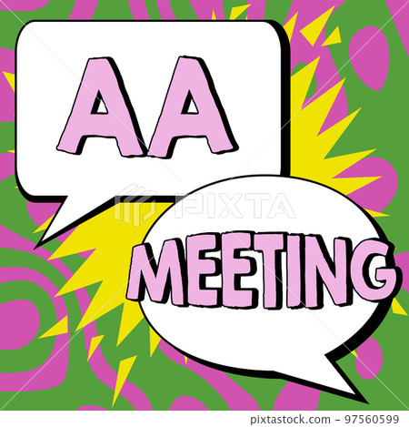 Conceptual caption Aa Meeting. Business concept gathering of alcohol addicted people for cure and treatment Conceptual caption Aa Meeting. Business concept gathering of alcohol addicted people for cure and treatment 97560599
