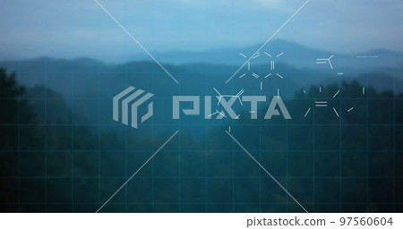 Image of padlock icon and network of connections over blue background Image of padlock icon and network of connections over blue background 97560604