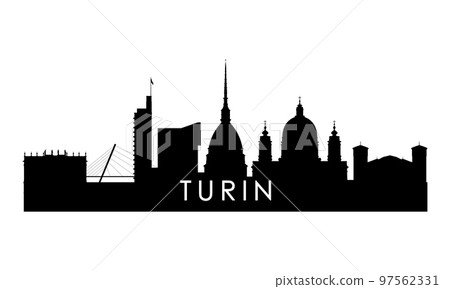 Turin skyline silhouette. Turin skyline silhouette. 97562331
