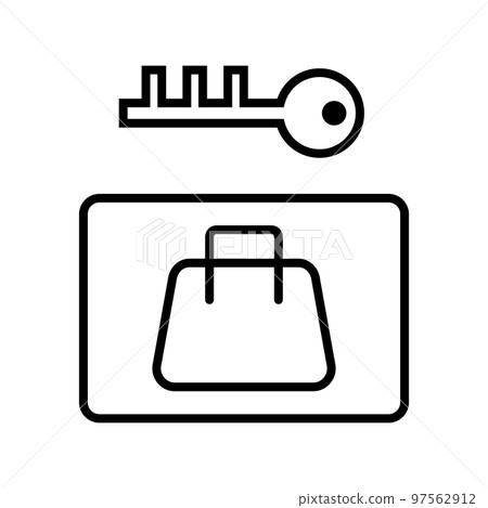 簡單的鑰匙和行李圖標。向量。 97562912