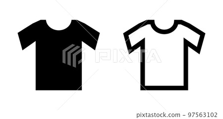 Crew neck t-shirt icon set. vector. 97563102
