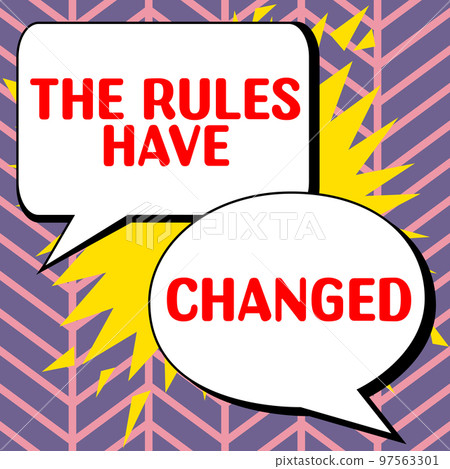 Sign displaying The Rules Have Changed. Business showcase the agreement or Policy has a new set of commands 97563301