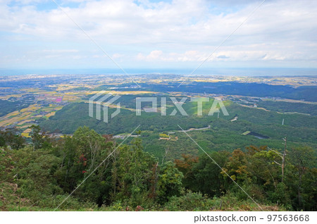 View from Mt. Hachimen, a symbol of Nakatsu City, Oita Prefecture 97563668