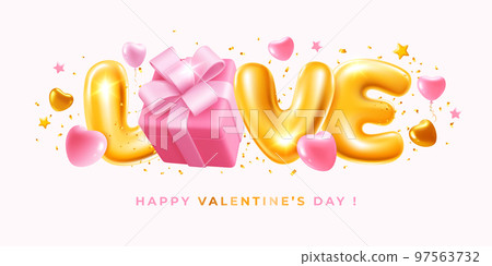 3d Letters Love And Gift Box 3d Letters Love And Gift Box 97563732