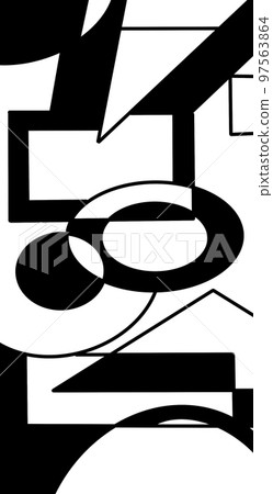 black and white background with geometric abstract shapes. vertical size. cover or textile print black and white background with geometric abstract shapes. vertical size. cover or textile print 97563864