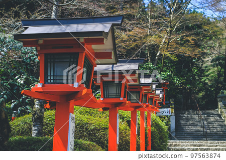 12 April 2012 a Lantern stairway, Kurama dera, Kitayama area. 97563874