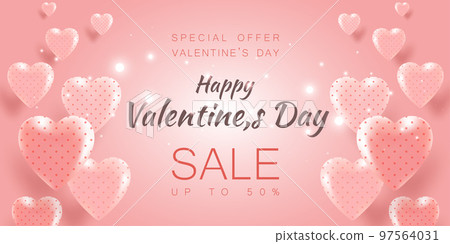 Valentines Day sale romantic background with heart. Banner or greeting card. Vector illustration. Wallpaper. Flyers, Posters. Place for text. Valentine's Day. Valentines Day sale romantic background with heart. Banner or greeting card. Vector illustration. Wallpaper. Flyers, Posters. Place for text. Valentine's Day. 97564031