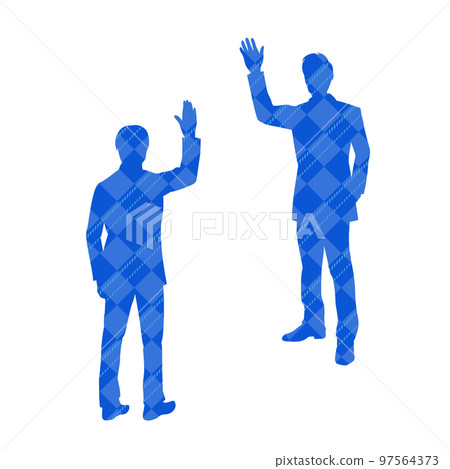 Salaryman silhouette checking pattern 97564373
