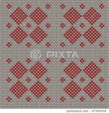 Scandinavian style illustration, knitting pattern background illustration, Fair Isle background, needle knitting pattern illustration Scandinavian style illustration, knitting pattern background illustration, Fair Isle background, needle knitting pattern illustration 97564456