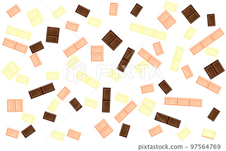 Scattered chocolate background strawberry chocolate white 97564769