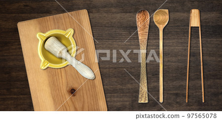 Wood Cooking Utensils Kitchen Mortar Wood Cooking Utensils Kitchen Mortar 97565078