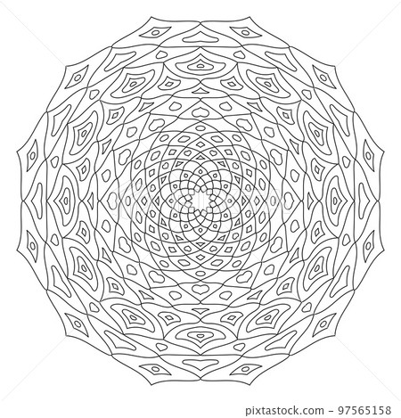 Outline round Mandala ornament Outline round Mandala ornament 97565158