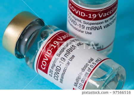Close-up image of coronavirus vaccine 97566516