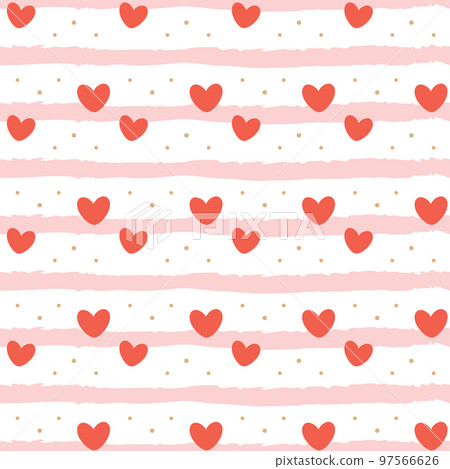 striped seamless pattern with cute red hearts striped seamless pattern with cute red hearts 97566626