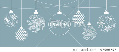 hanging bright christmas ball decoratoin with snowflakes 97566757
