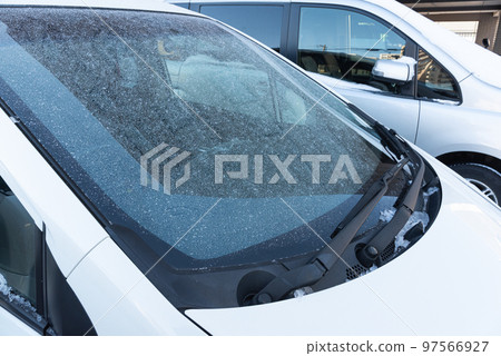 Image of frost on the windshield Sapporo, Hokkaido 97566927
