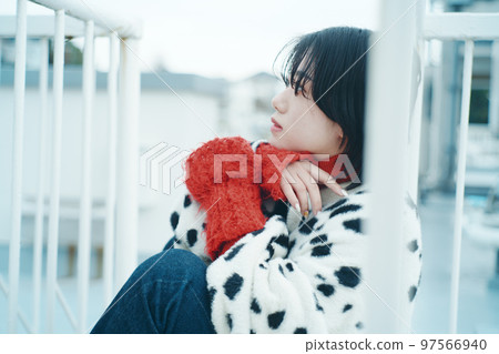 rooftop and woman 97566940