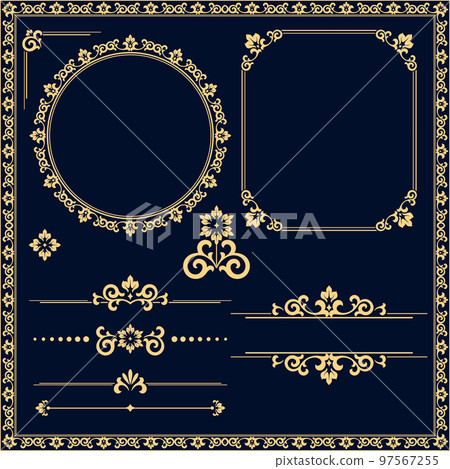 Vintage Set. Floral elements for design monograms, Vintage Set. Floral elements for design monograms, 97567255