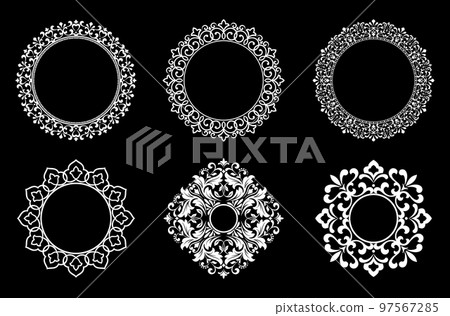 Set of decorative frames Elegant element for design  97567285