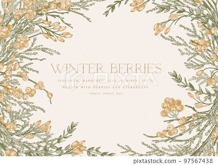 Horizontal floral frame 97567438