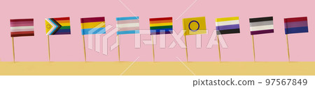 different LGBTIQA flags in a banner format 97567849