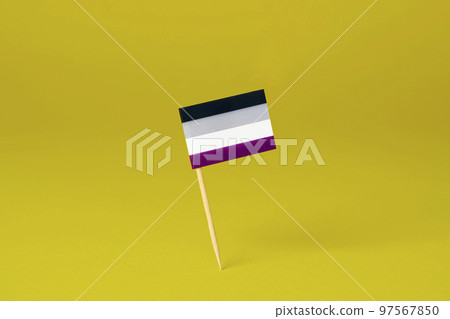 asexual pride flag standing on a yellow background asexual pride flag standing on a yellow background 97567850