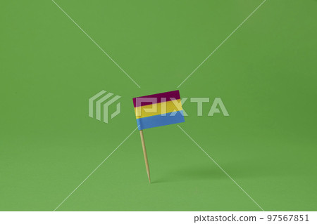 a pansexual flag on a green background 97567851