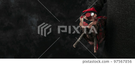 carrying a catalan tio de nadal, banner format 97567856