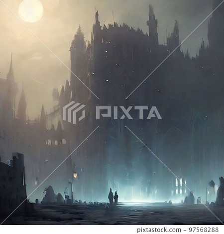 幻想藝術巨大的城堡 97568288