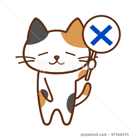 一隻舉起十字架鬱悶的三花貓 97568355