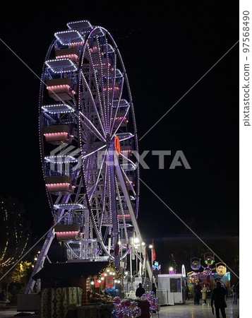 Colorful ferris wheel in Tirana ,albanian capital city.  97568490