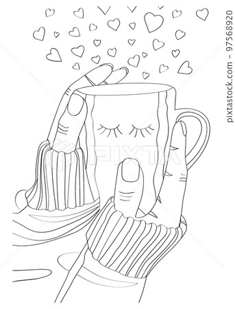 Antistress coloring. Vector black and white illustration for coloring. Antistress coloring. Vector black and white illustration for coloring. 97568920
