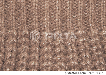 Handmade knit texture with macro woven threads. 97569314