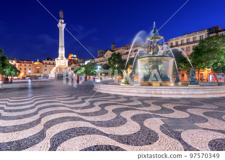 Lisbon, Portugal Cityscape at Rossio Square Lisbon, Portugal Cityscape at Rossio Square 97570349