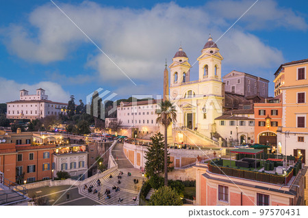 Rome, Italy at the Spanish Steps from Above Rome, Italy at the Spanish Steps from Above 97570431