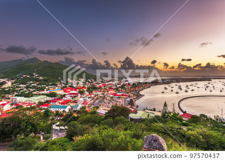 Marigot, St. Martin Town Skyline in the Caribbean 97570437