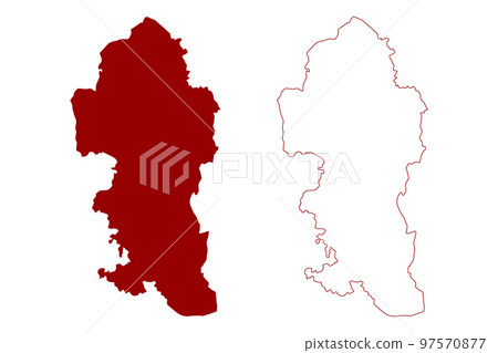 Reigate and Banstead Non-metropolitan district, borough (United Kingdom of Great Britain and Northern Ireland, ceremonial county Surrey, England) map vector illustration, scribble sketch Reigate and Banstead Non-metropolitan district, borough (United Kingdom of Great Britain and Northern Ireland, ceremonial county Surrey, England) map vector illustration, scribble sketch 97570877
