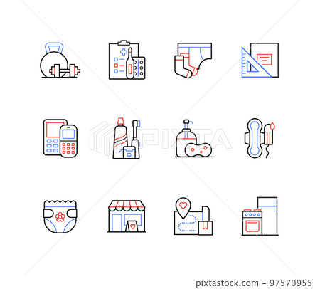 Donation - modern colorful line design style icons 97570955
