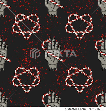 Creepmas digital paper. It's a terrible Christmas seamless pattern. Gothic. Creepmas digital paper. It's a terrible Christmas seamless pattern. Gothic. 97571616