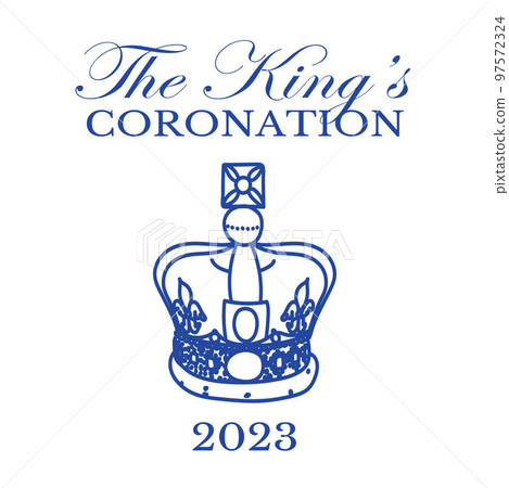 Poster for King Charles III Coronation with British flag vector illustration.  97572324