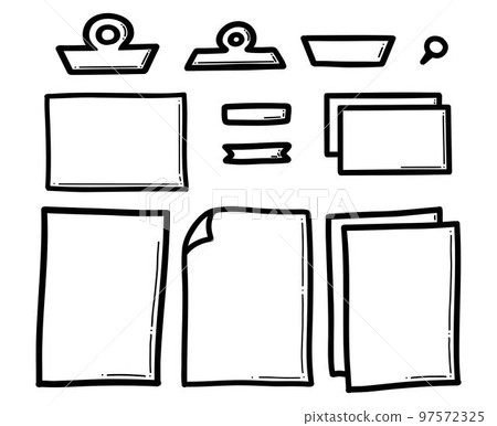 Doodle checklist set. Paper notes collection vector illustration.  97572325