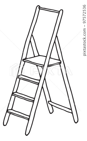 Step ladder doodle icon. Staircase for house repair Step ladder doodle icon. Staircase for house repair 97572536