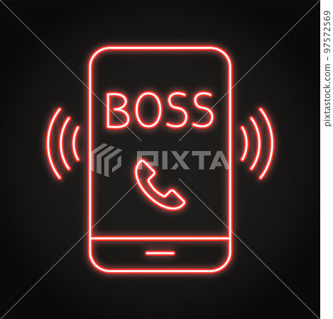 Boss calling neon icon in line style 97572569