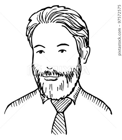 Middle aged man portrait. Male head sketch 97572575