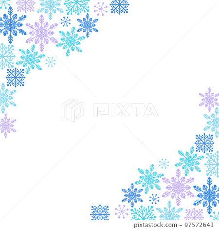 Winter blue snowflake motif frame - Stock Illustration [97572641] - PIXTA